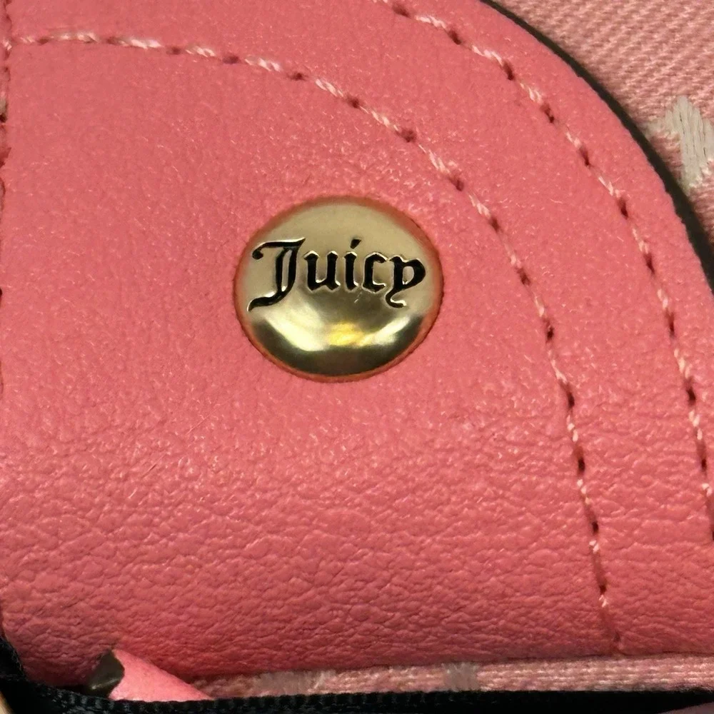 Juicy Couture Fan Club Crown Zip Around Wallet Wristlet Pink Scotty Dog NWT